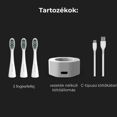 Periuță de dinți inteligentă cu ultrasunete, 46.000 de vibrații pe minut, SMART, 4 moduri, 3 utilizatori, reîncărcabilă, IPX7