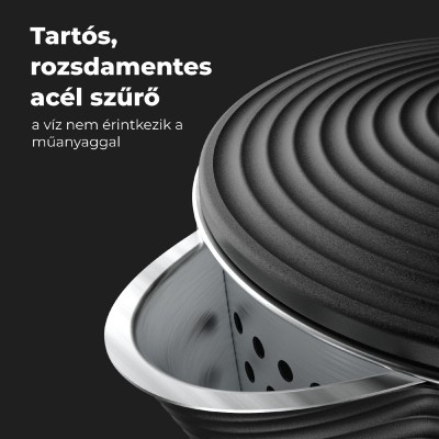 ceainic electric, max. 2200 W, capacitate 1,7 litri, indicator de stare LED, oțel inoxidabil