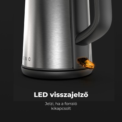 ceainic electric, max. 2200 W, capacitate 1,7 litri, indicator de stare LED, oțel inoxidabil