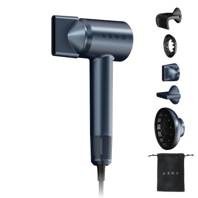 uscător de păr, 1500 W, 5 setări de căldură, ionizator, motor fără perii, afișaj LED, 570 grame