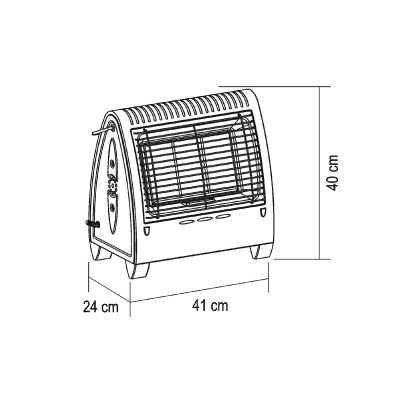 HOME FG420 hordozható infravörös gáz fűtőtest, max. 4,2 kW, 3 fokozat, ODS, piezoelektromos gyújtás