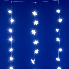 Perdea luminoasă LED cu fulgi de zăpadă, alb rece