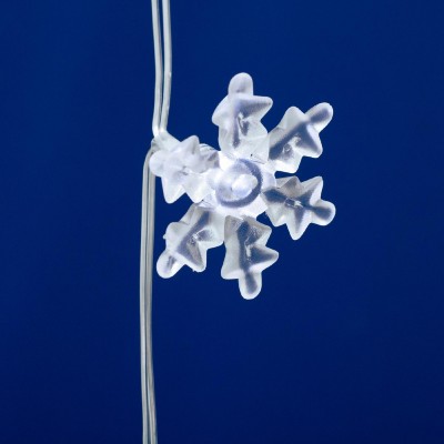 Perdea luminoasă LED cu fulgi de zăpadă, alb rece