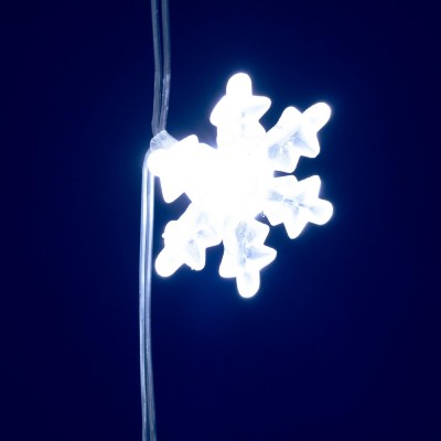 Perdea luminoasă LED cu fulgi de zăpadă, alb rece