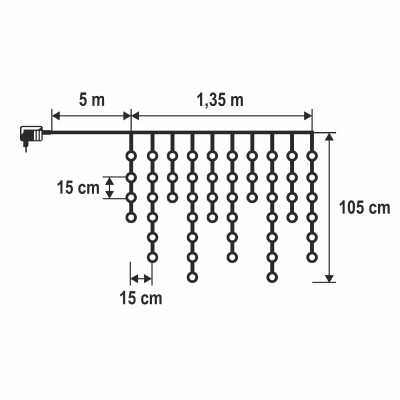 Perdea luminoasă LED cu fulgi de zăpadă, alb rece