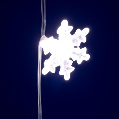 Perdea luminoasă LED cu fulgi de zăpadă, alb cald