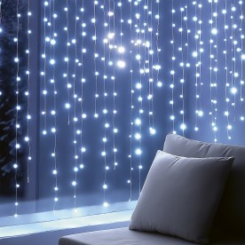DOT LED svietiaci záves, 0,9 x 1,4 m, studená biela