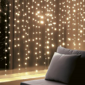 DOT LED svietiaci záves, 0,9 x 1,4 m, teplá biela