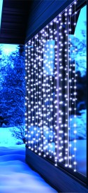 HOME KIN294DWH DOT LED-es fényfüggöny, 294db hidegfehér DOT LED, 2m hosszú, állófényű, adapteres tápellátás, kül- és beltéri kivitel