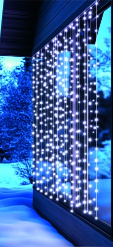 HOME KIN294DWH DOT LED-es fényfüggöny, 294db hidegfehér DOT LED, 2m hosszú, állófényű, adapteres tápellátás, kül- és beltéri kivitel
