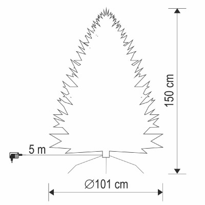 Brad artificial, cu iluminare LED încorporată, înălțime 150 cm
