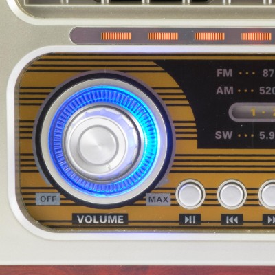 Retro prenosné rádio, AC-DC, MP3-BT, 3-pásmový