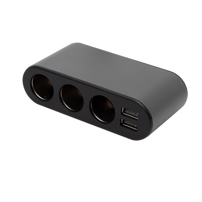 Rozbočovač do auta, 3   2xUSB, Voltmeter - SAU80W